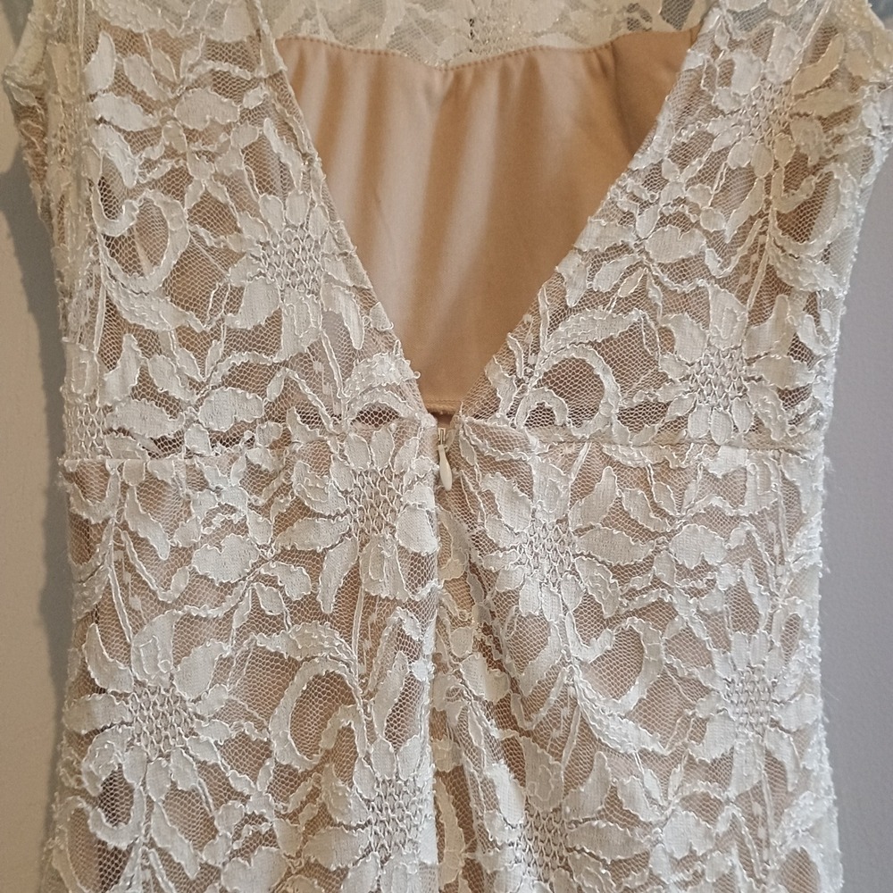 Jump Apparel Ivory Lace Dress XS Open Back Sleeveless Cocktail Party Wedding - Picture 11 of 16